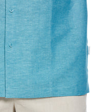 Linen Blend Panel Shirt (Crystal Teal) 