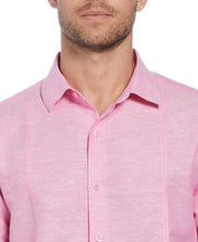 Linen Blend Panel Shirt (Strawberry Moon) 