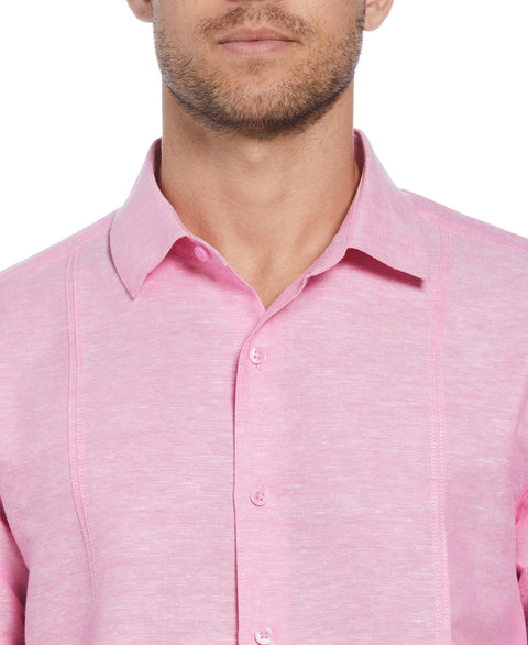 Linen Blend Panel Shirt (Strawberry Moon) 