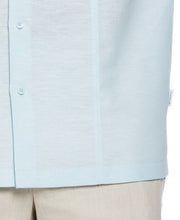 Linen Blend Panel Shirt (Aquatic) 