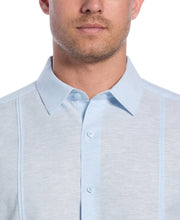 Linen Blend Panel Shirt (Dream Blue) 