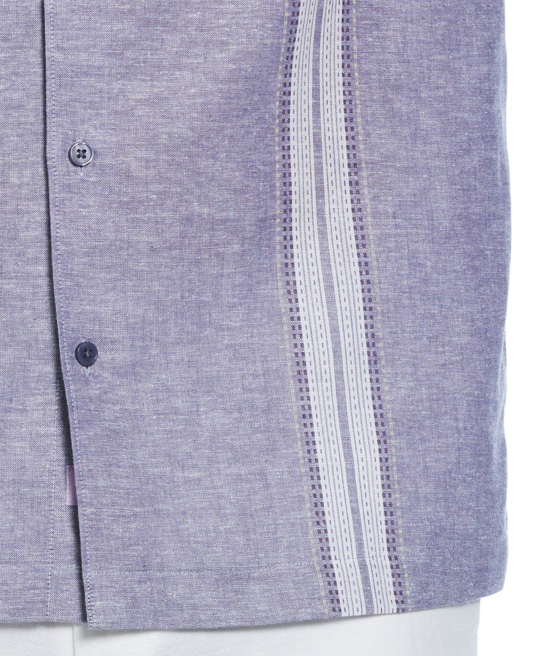 Linen Blend Panel Shirt (Skipper Blue) 