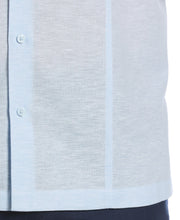 Linen Blend Panel Shirt (Dream Blue) 