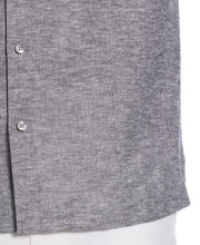 Linen Blend Panel Shirt (Jet Black) 