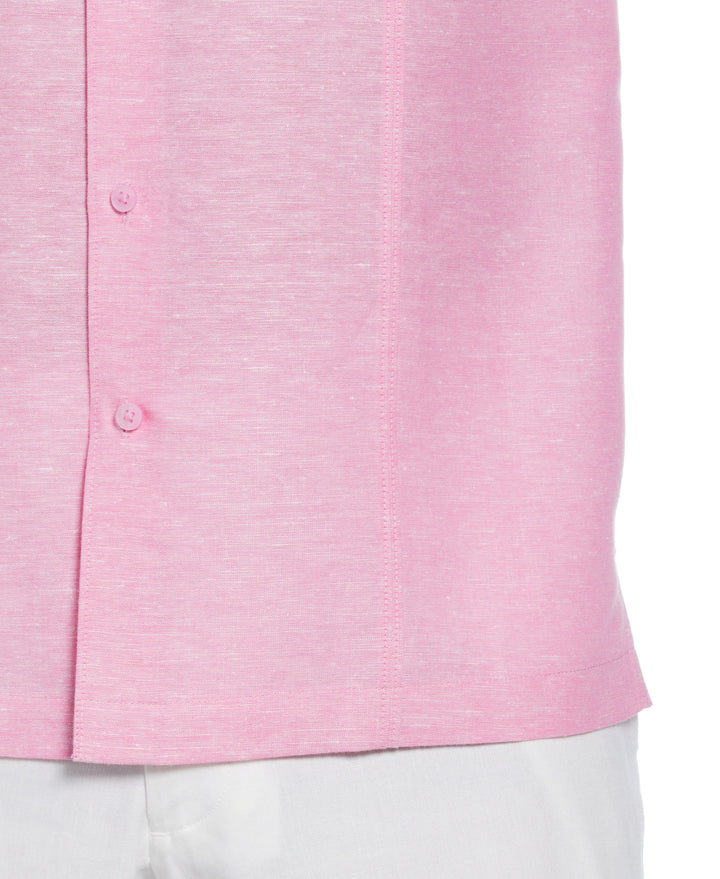 Linen Blend Panel Shirt (Strawberry Moon) 