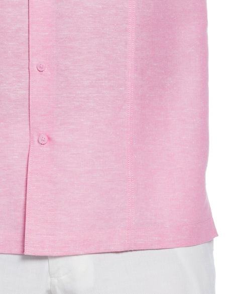 Linen Blend Panel Shirt (Strawberry Moon) 