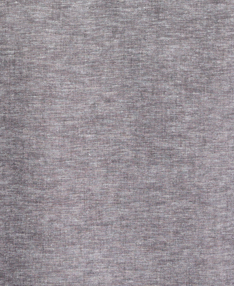 Linen Blend Panel Shirt (Jet Black) 