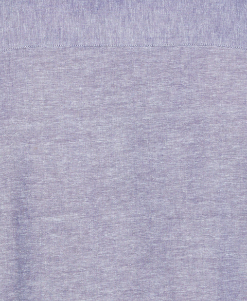 Linen Blend Panel Shirt (Skipper Blue) 