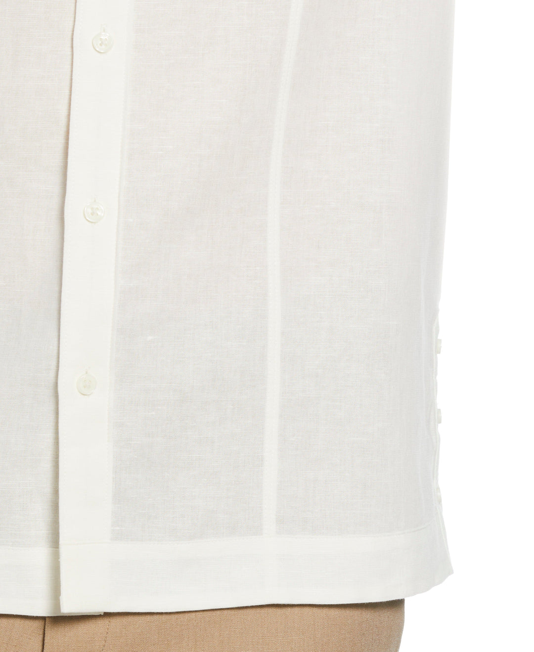Linen-Blend Pintucks Guayabera Shirt (Coconut Milk) 