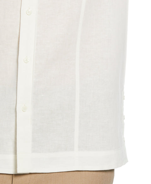 Linen-Blend Pintucks Guayabera Shirt (Coconut Milk) 