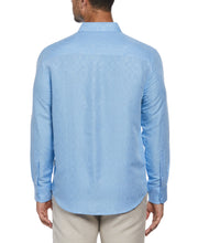 Linen Blend Plaid Dobby Shirt (Placid Blue) 