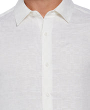 Linen Blend Plaid Dobby Shirt (Brilliant White) 