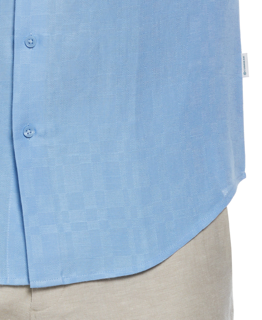 Linen Blend Plaid Dobby Shirt (Placid Blue) 