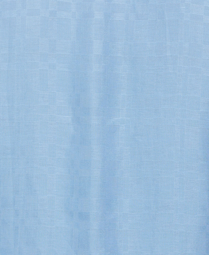 Linen Blend Plaid Dobby Shirt (Placid Blue) 