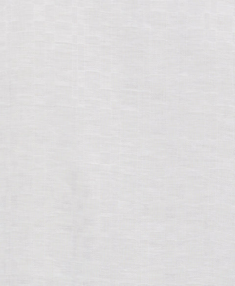 Linen Blend Plaid Dobby Shirt (Brilliant White) 