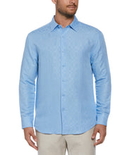 Linen Blend Plaid Dobby Shirt (Placid Blue) 