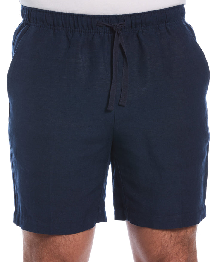 Linen Blend 7" Pull-On Drawstring Short (Dress Blues) 