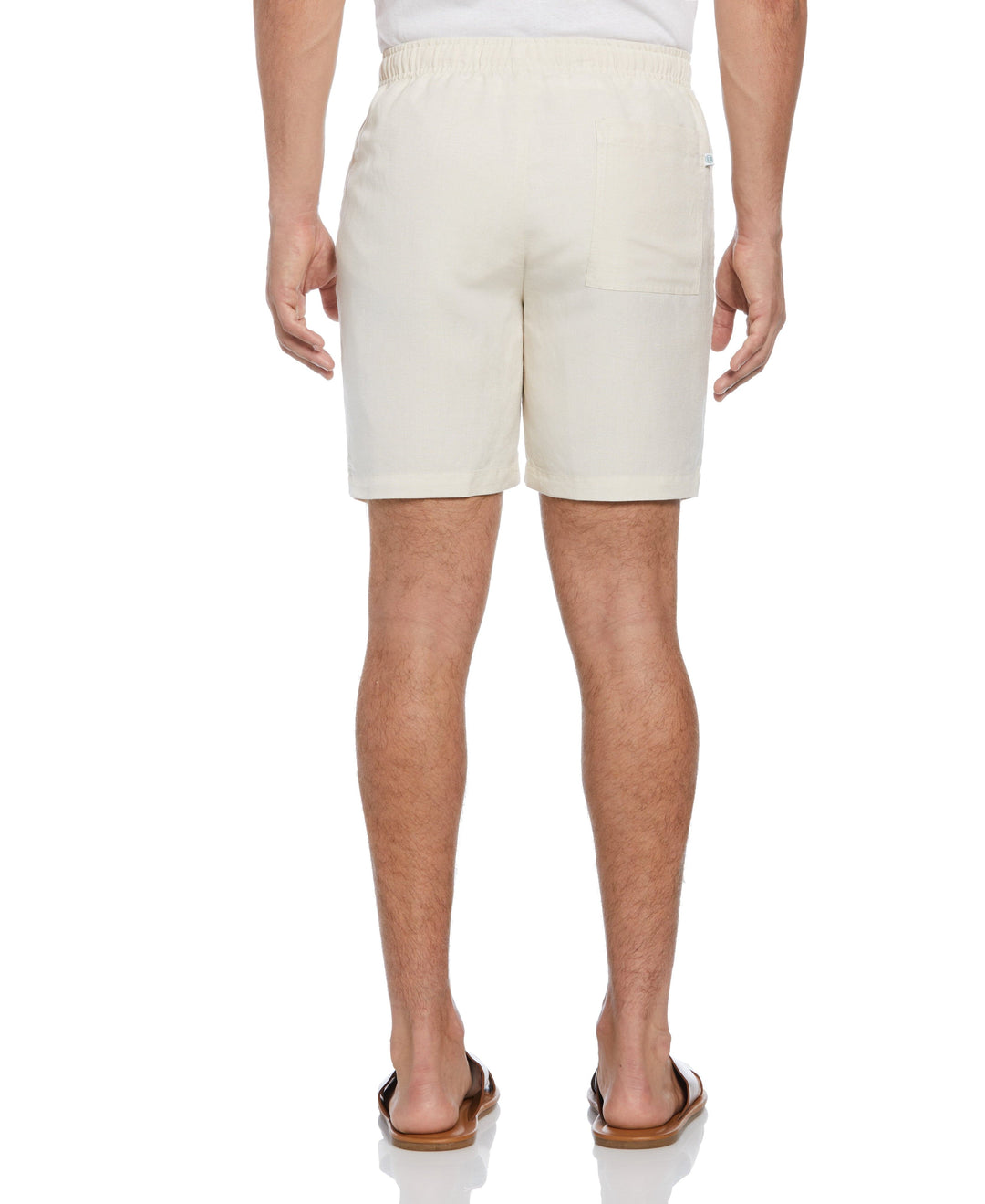 Linen Blend 7" Pull-On Drawstring Short (Silver Lining) 