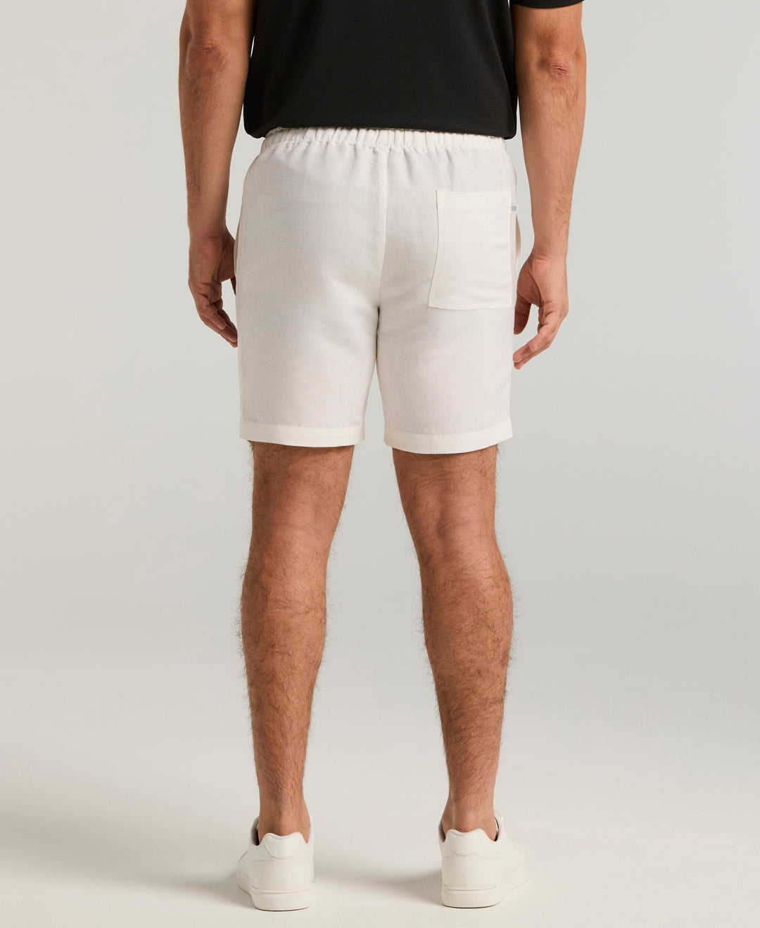 Linen Blend 7" Pull-On Drawstring Short (Brilliant White) 