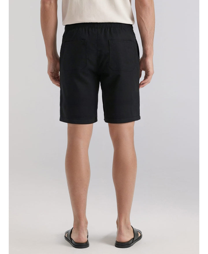 Linen-Blend Pull On Drawstring Shorts-Shorts-Cubavera