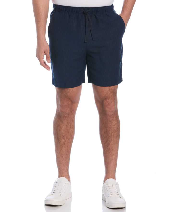 Linen Blend 7" Pull-On Drawstring Short (Dress Blues) 