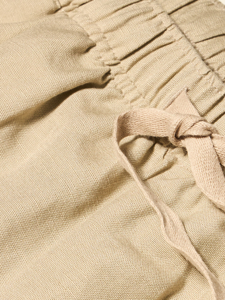 Linen Blend 7" Pull-On Drawstring Short (Island Fossil) 