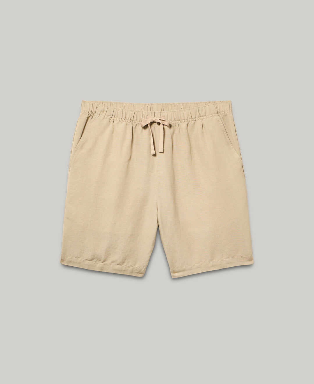 Linen Blend 7" Pull-On Drawstring Short (Island Fossil) 