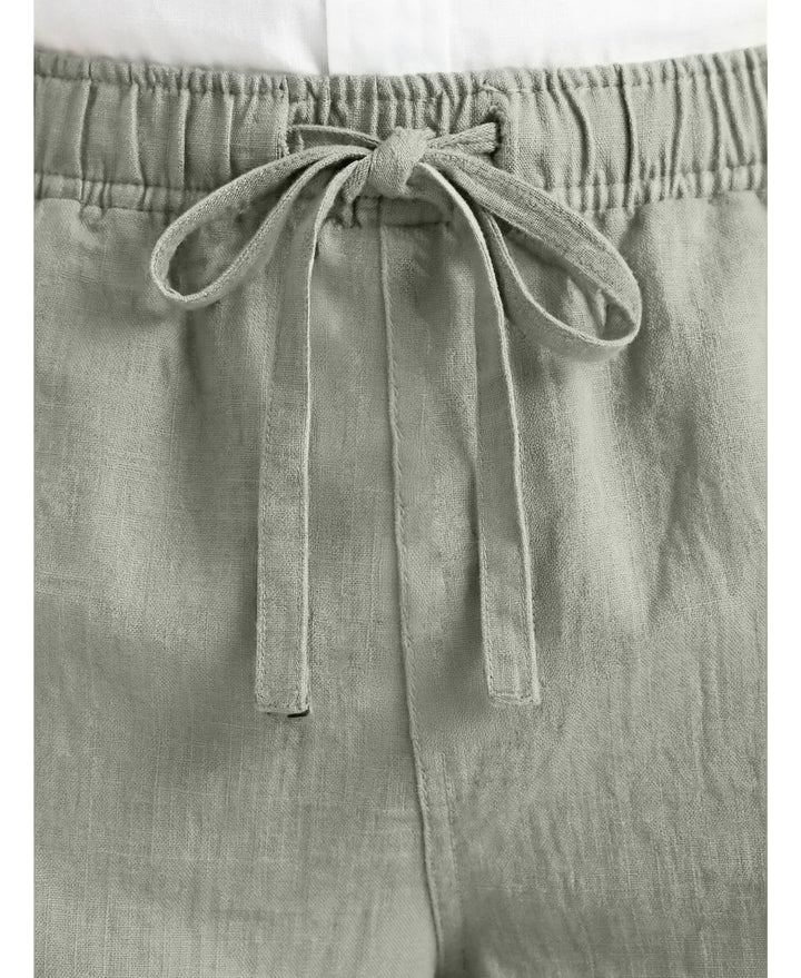 Linen-Blend Pull On Drawstring Shorts-Shorts-Cubavera