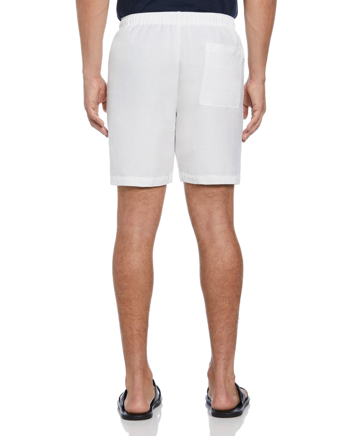 Linen Blend 7" Pull-On Drawstring Short (Brilliant White) 