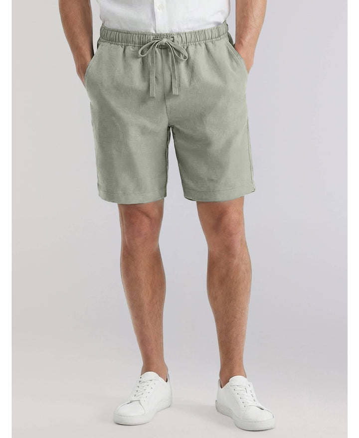 Linen-Blend Pull On Drawstring Shorts-Shorts-Cubavera