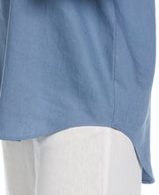 Linen Blend Solid Popover Shirt (Captains Blue) 