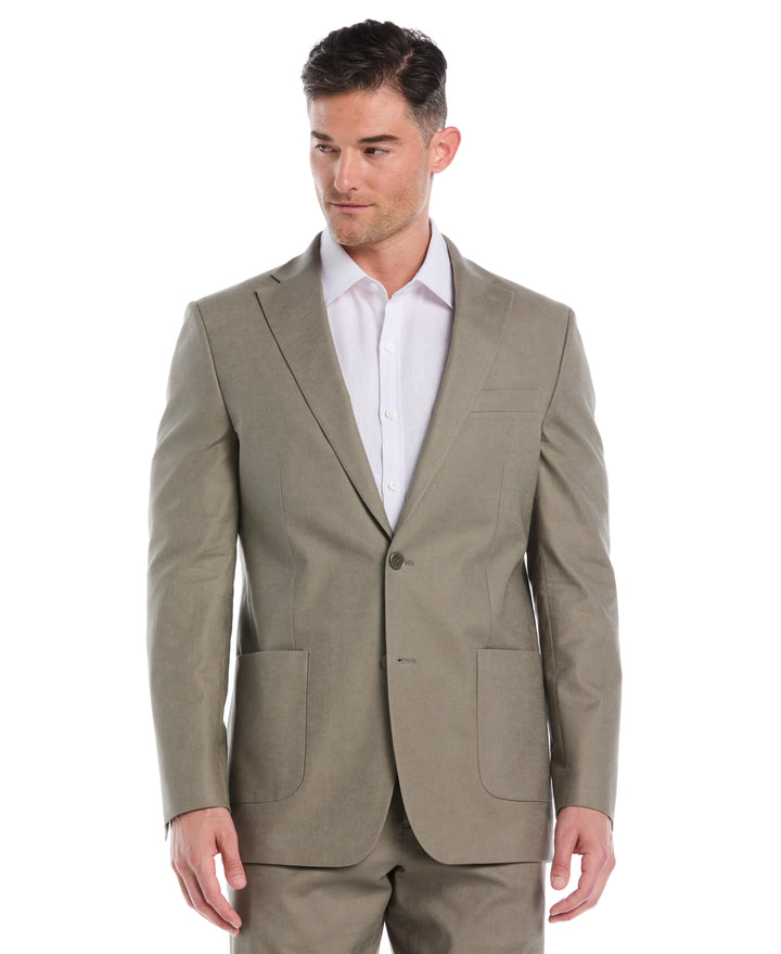 Linen Blend Sports Coat (Burnt Olive) 