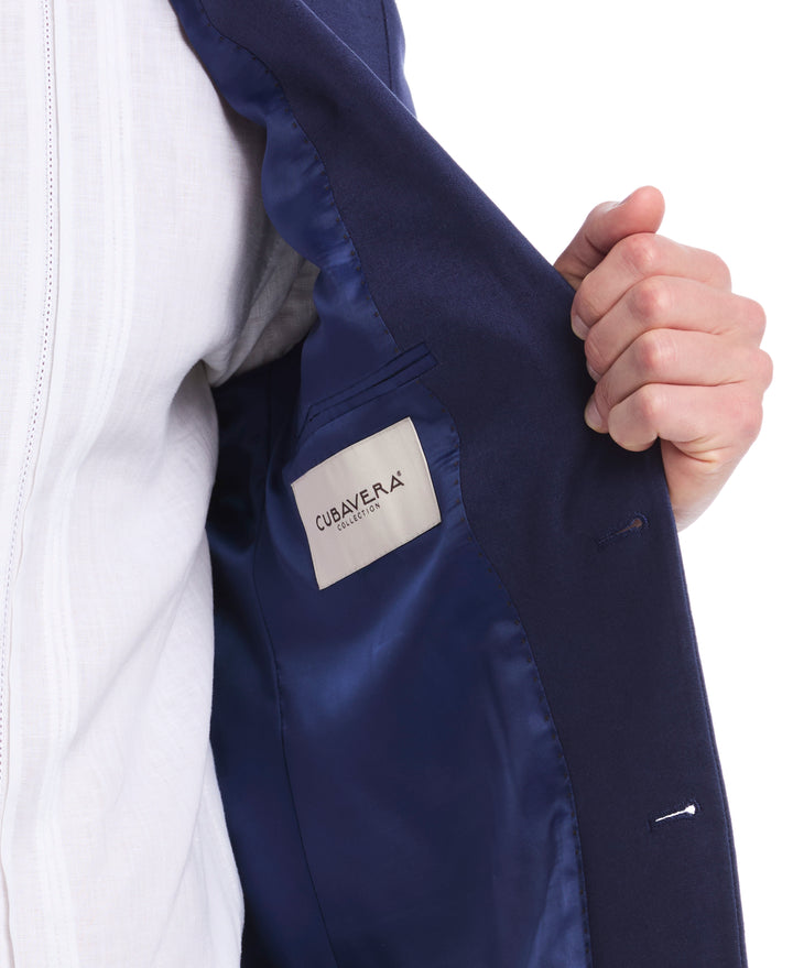 Linen Blend Sports Coat (Medieval Blue) 