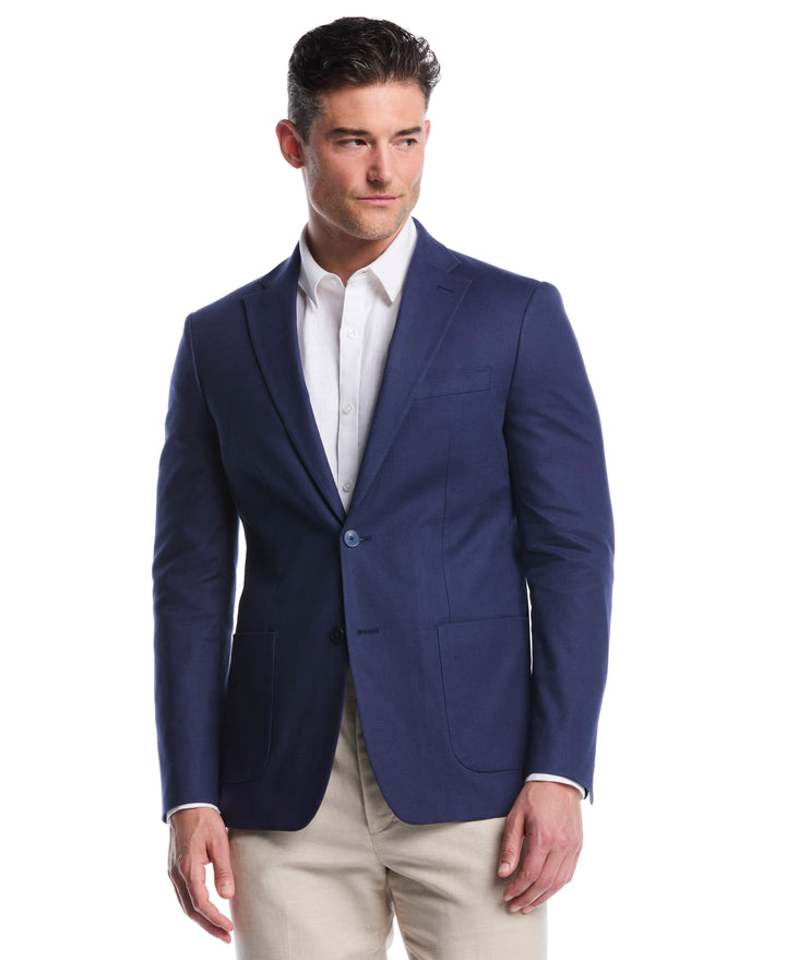 Linen Blend Sports Coat (Medieval Blue) 