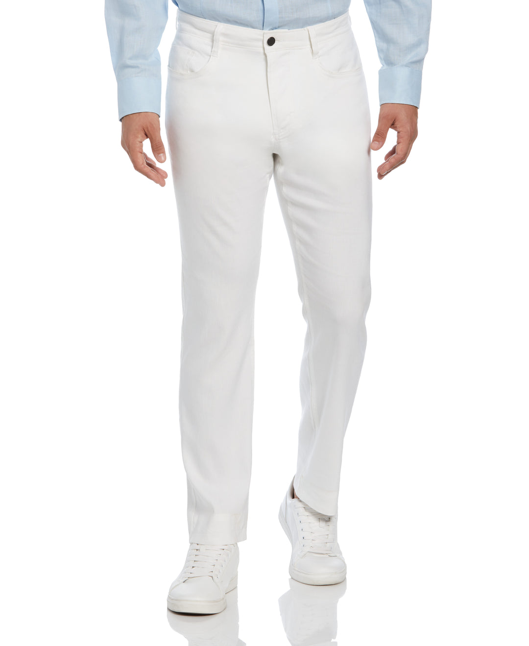 Linen-Blend Stretch 5-Pocket Pant (Brilliant White) 