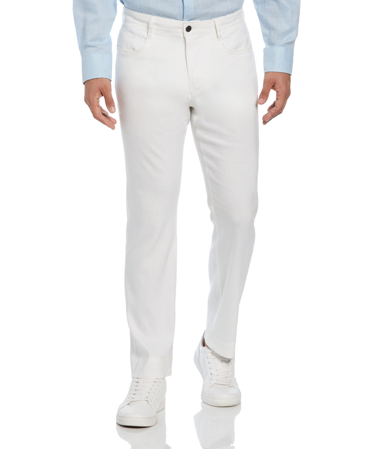 Linen-Blend Stretch 5-Pocket Pant (Brilliant White) 