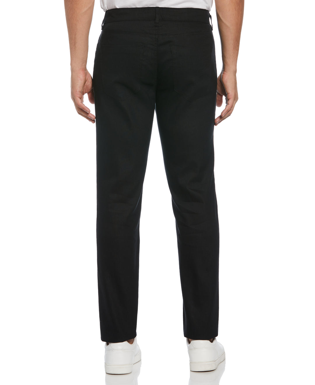 Linen-Blend Stretch 5-Pocket Pant (Jet Black) 