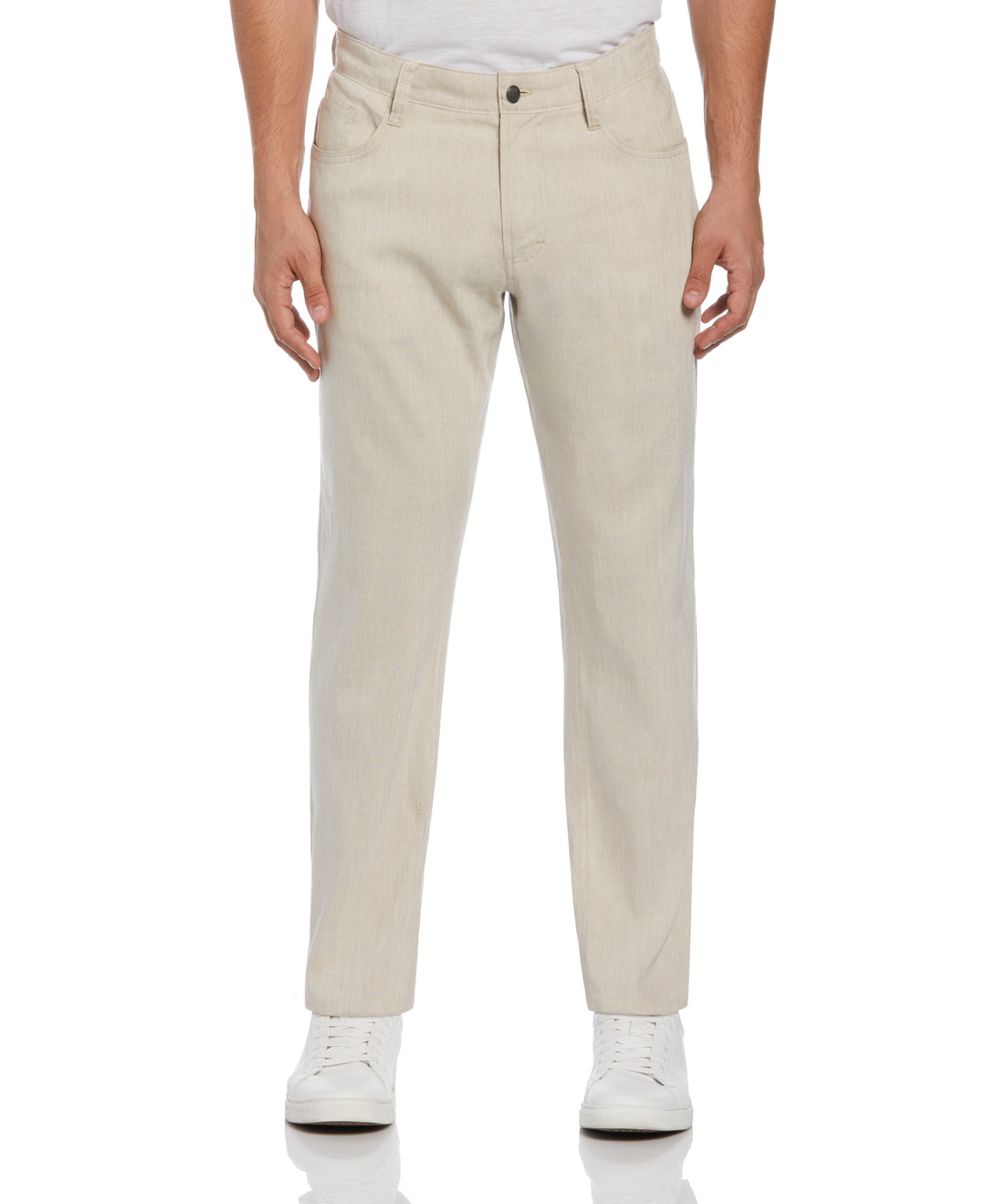 Linen-Blend Stretch 5-Pocket Pant (Natural Linen) 