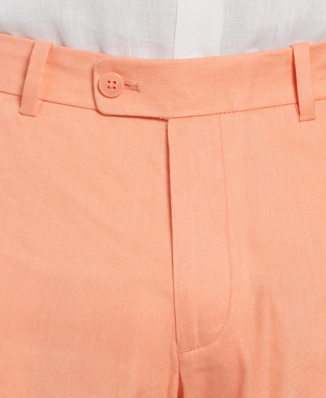 Linen-Blend Flat Front Shorts (Peach Pink) 