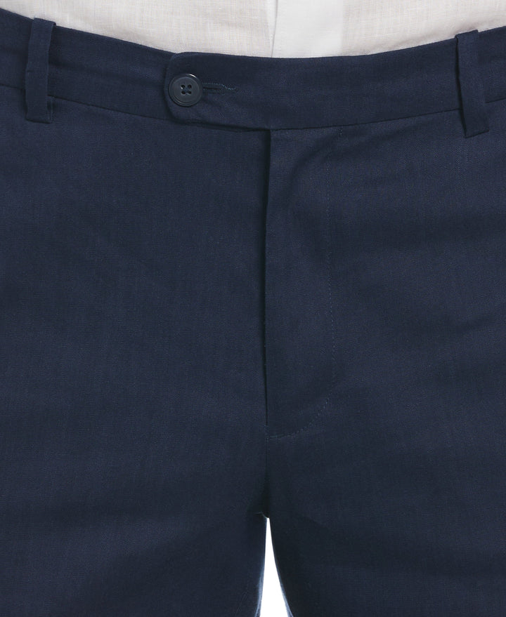 Linen-Blend Flat Front Shorts (Dress Blues) 