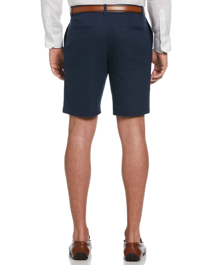 Linen-Blend Flat Front Shorts (Dress Blues) 