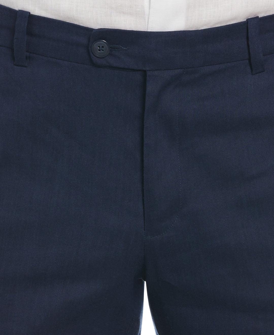 Linen-Blend Flat Front Shorts (Dress Blues) 