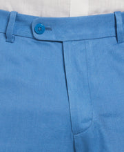 Linen-Blend Flat Front Shorts (Parisian Blue) 