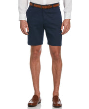 Linen-Blend Flat Front Shorts (Dress Blues) 