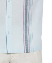 Linen Blend Stripe Panel Shirt (Blueglow) 