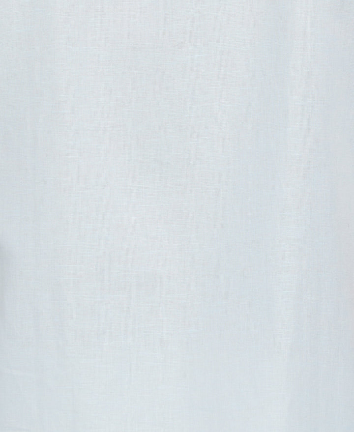 Linen Blend Stripe Panel Shirt (Blueglow) 