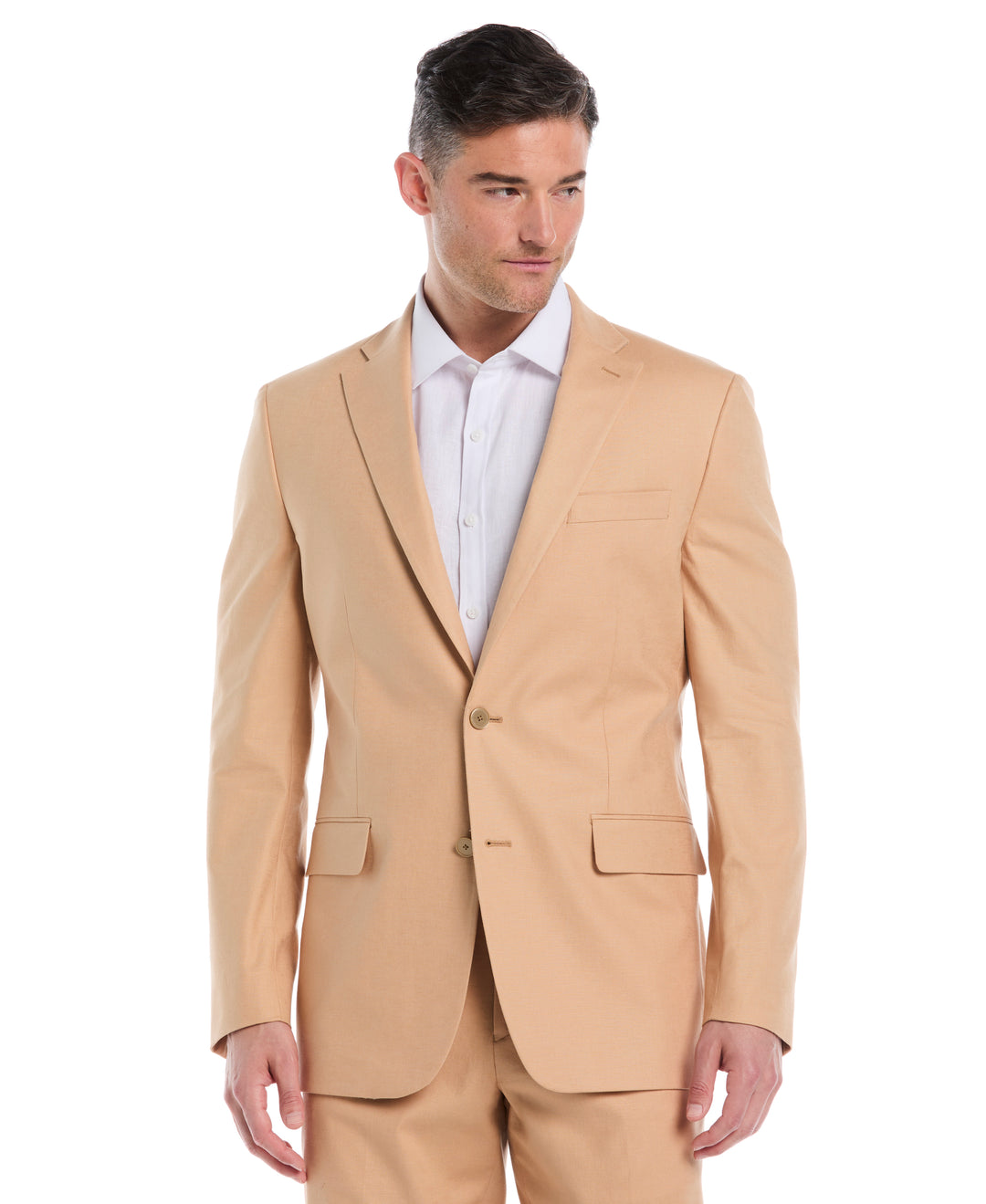Linen Blend Suit Jacket (Camel) 