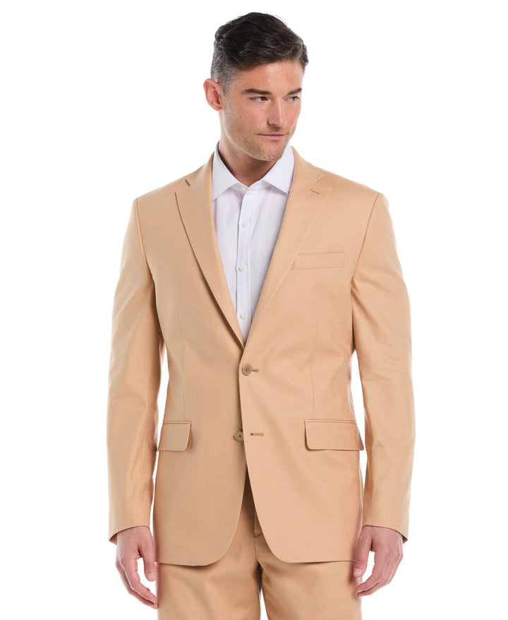 Linen Blend Suit Jacket (Camel) 