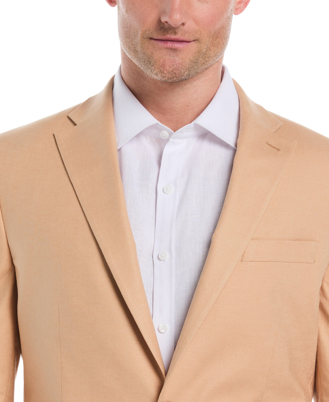 Linen Blend Suit Jacket (Camel) 