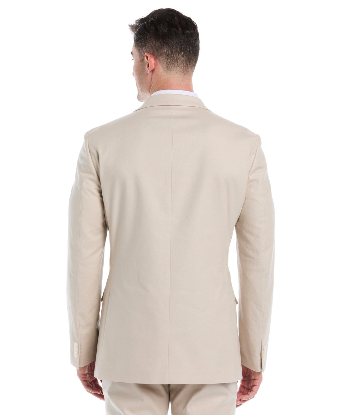 Linen Blend Suit Jacket (Beige) 